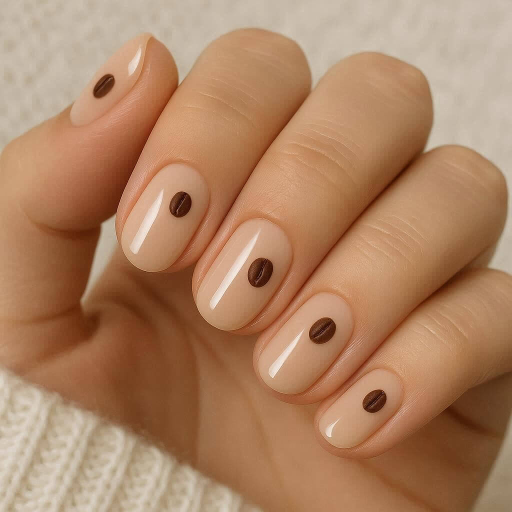 Kávészemes köröm design