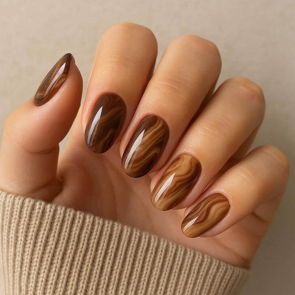 Mokka latte köröm design