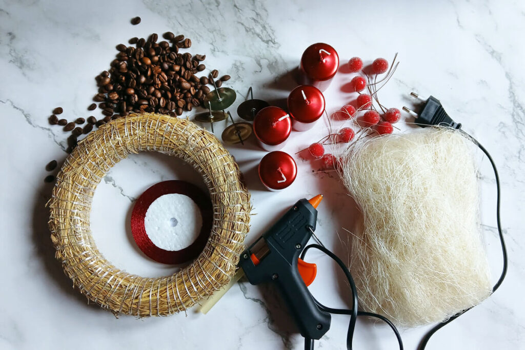 DIY adventi koszorú - kellékek