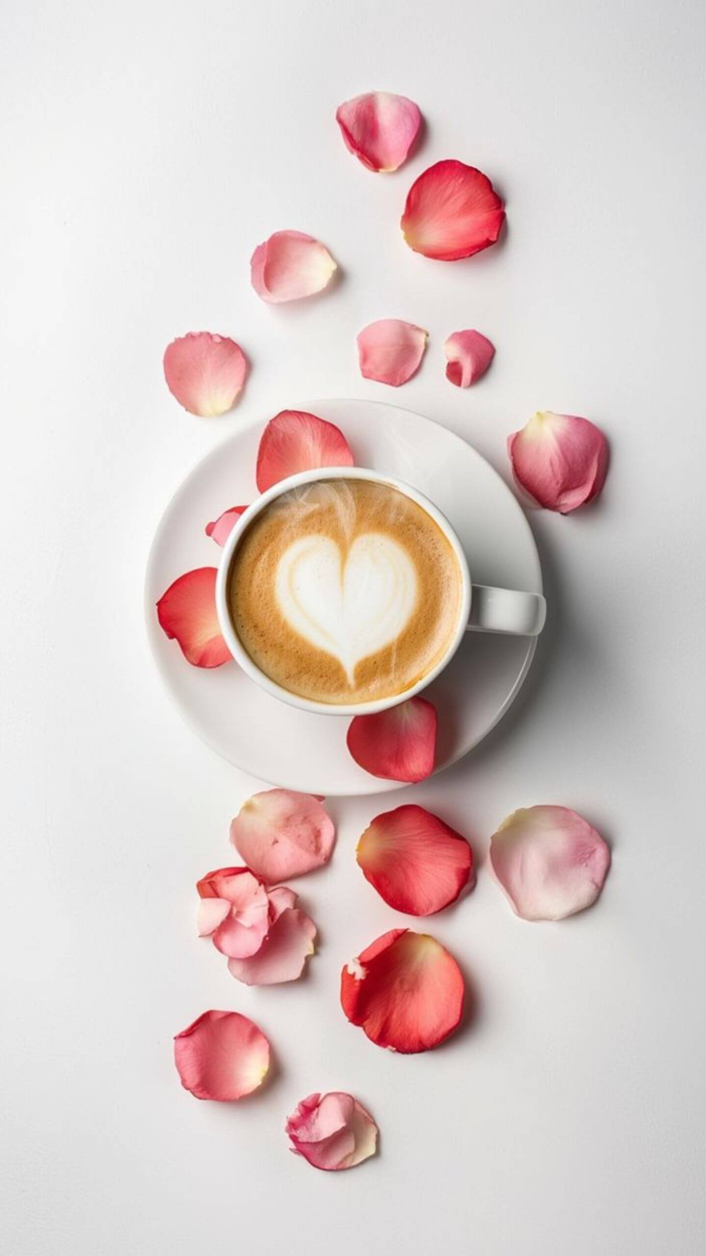 Rózsaszirom Álom – Romantikus Latte Háttérkép