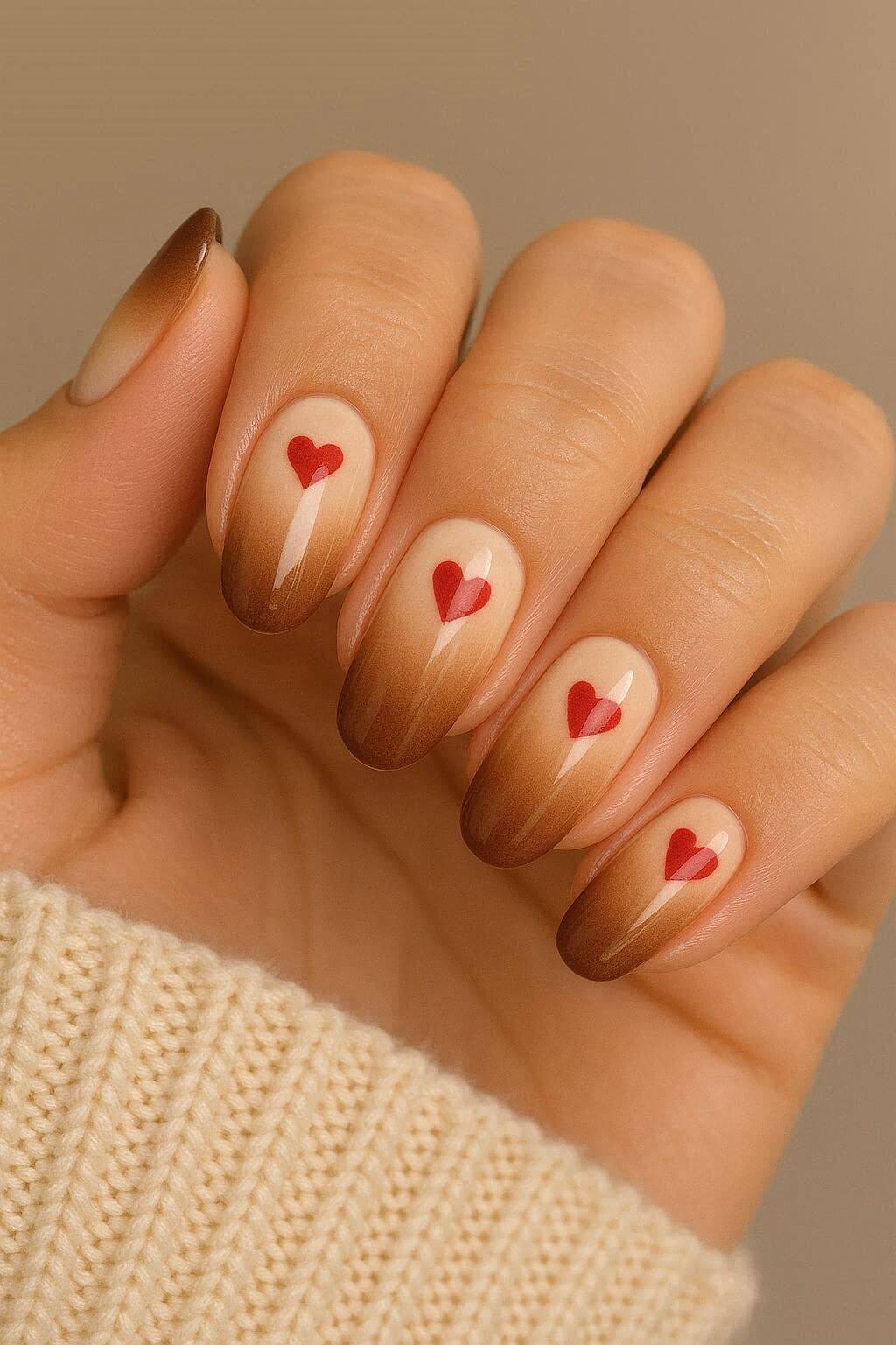 Karamell Átmenet: Selymes Valentin-napi Ombre